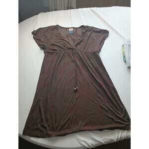 Vintage Y2K Sheer Brown Babydoll Swimsuit cover Faded Glory Women Medium